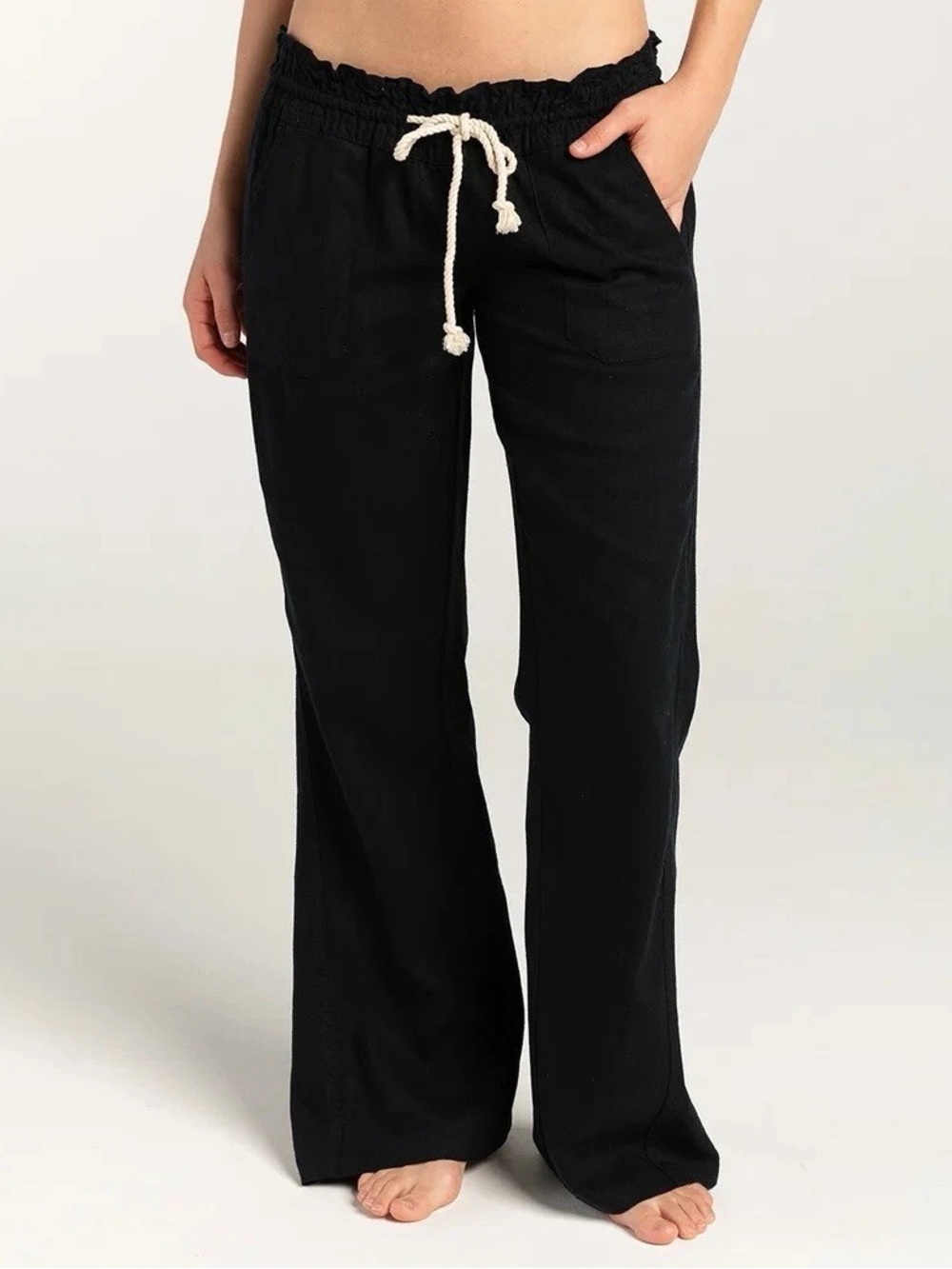 Roxy Oceanside Linen Pant Sz Large 
Vacation Travel Nautical Surf